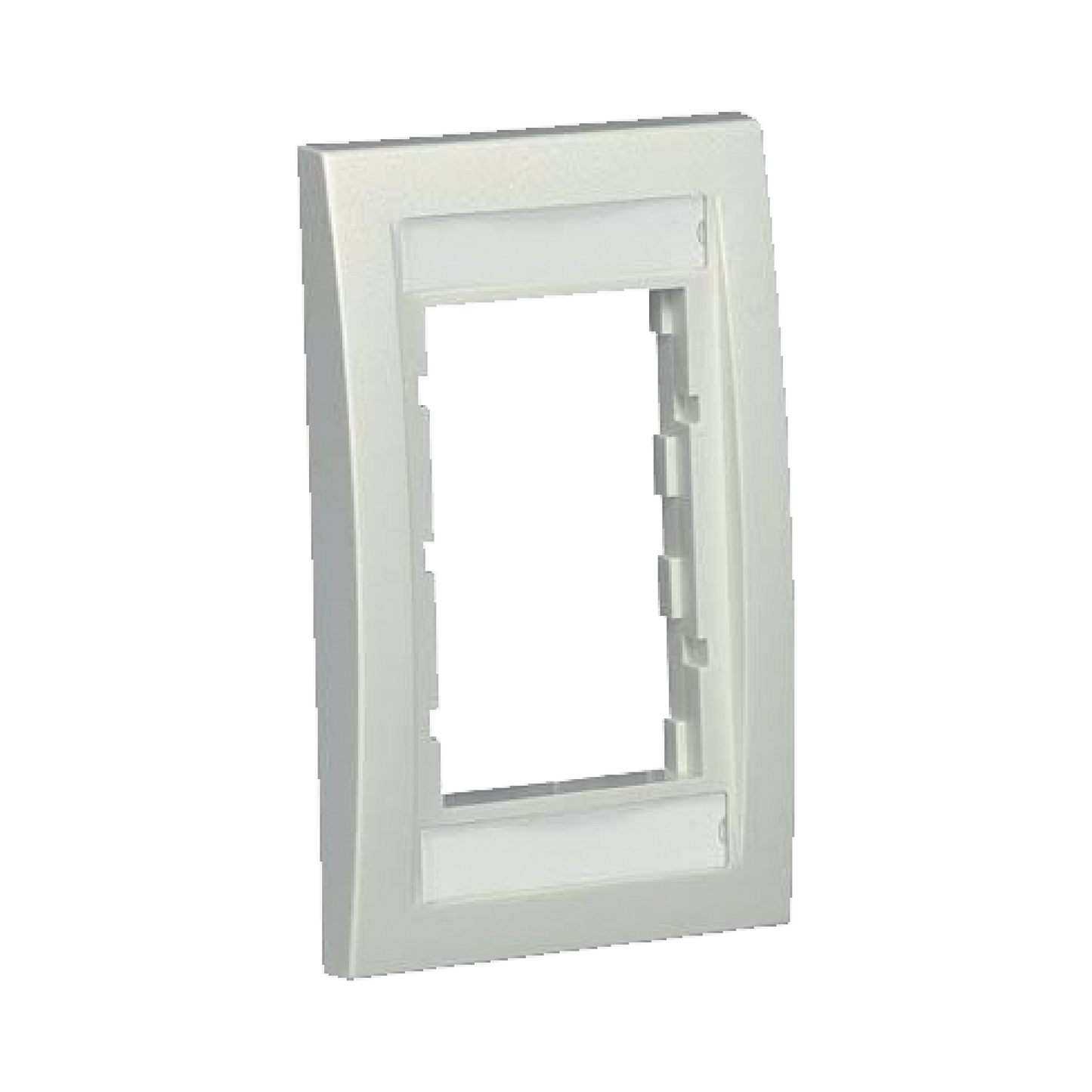 Marco de Placa Frontal Ejecutiva, Para Dos Insertos de 1/2 o Tres Insertos de 1/3, Color Blanco Mate