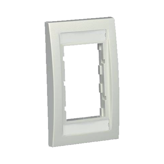 Marco de Placa Frontal Ejecutiva, Para Dos Insertos de 1/2 o Tres Insertos de 1/3, Color Blanco Mate