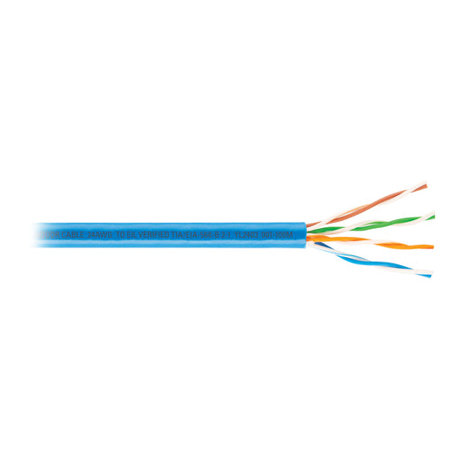 Metro de cable UTP CAT5E, Bobina de 100m, azul, VOLTECK