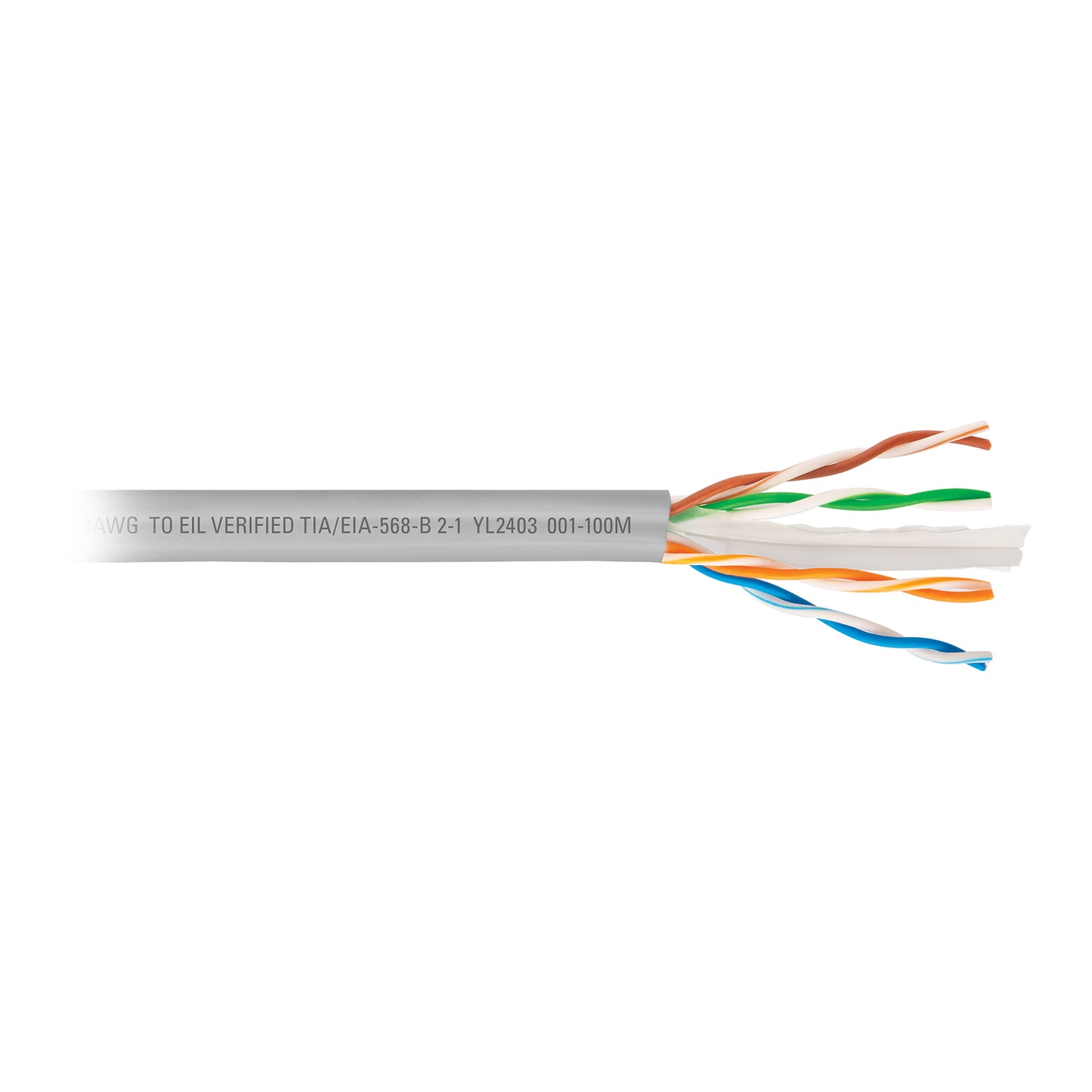Metro de cable UTP CAT6, Bobina de 100m, gris, VOLTECK