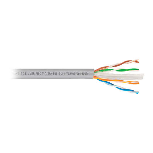 Metro de cable UTP CAT6, Bobina de 100m, gris, VOLTECK