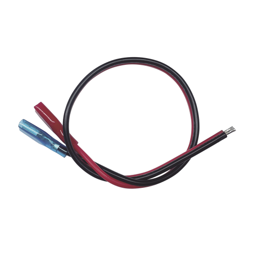 Cables en Paquete Dual / Cable Rojo y Negro / 30 cm (11.81 Pulgadas) / Terminal F1 en un Extremo / Puntas Libres en el Otro / Conexi�n a Bater�as de Respaldo