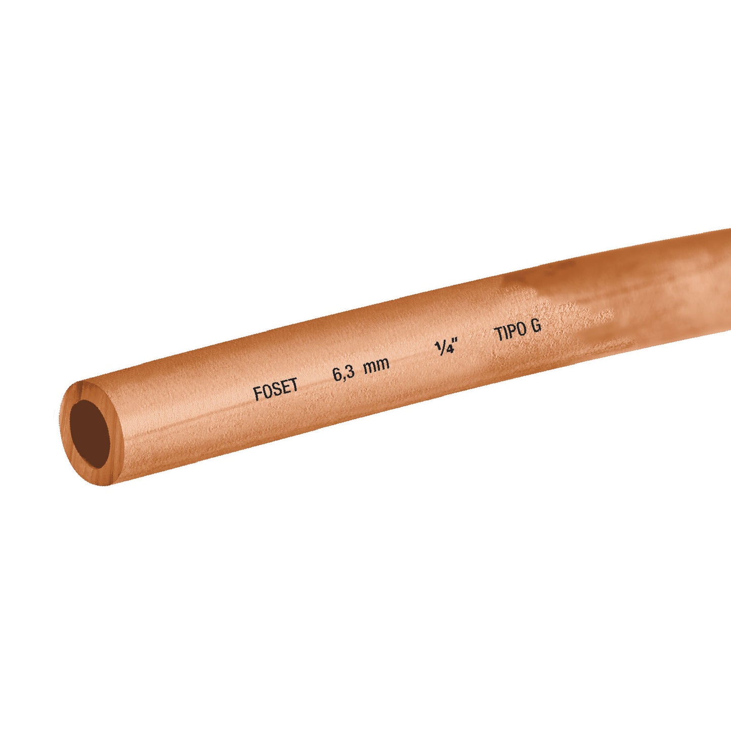 Rollo de 15m de tubo flexible de cobre 1/4', 1.7kg, FOSET