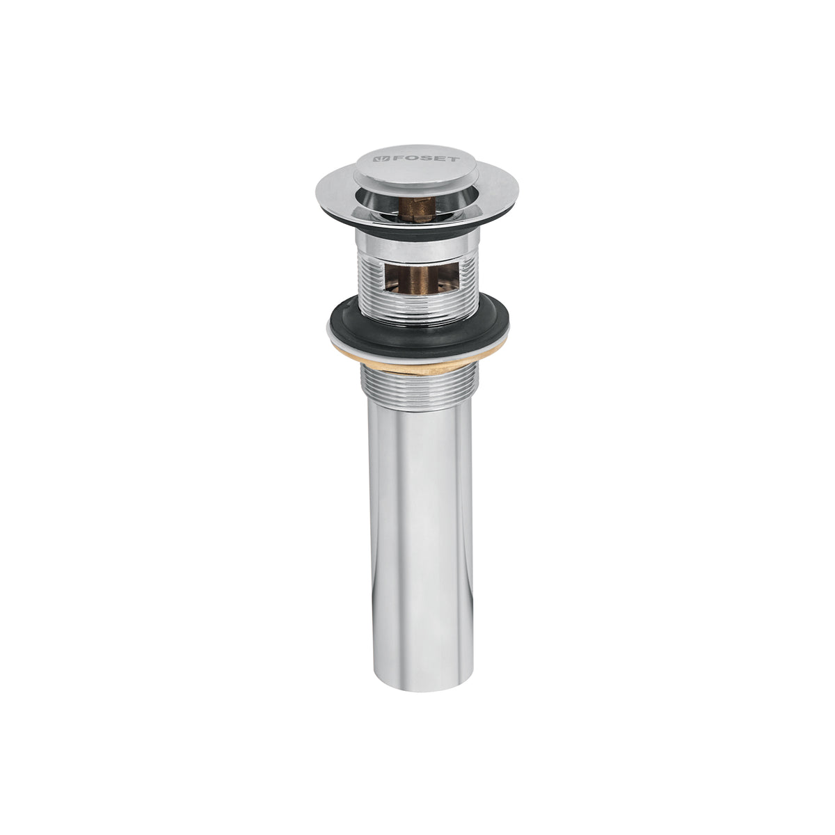 Contra p/lavabo con rebosadero, sistema push, cromo, 1-1/4'