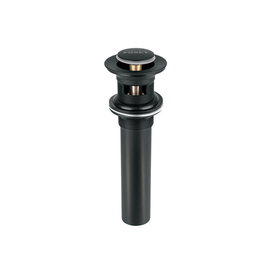 Contra p/lavabo, 1-1/4', con rebosadero, push, latón, negro