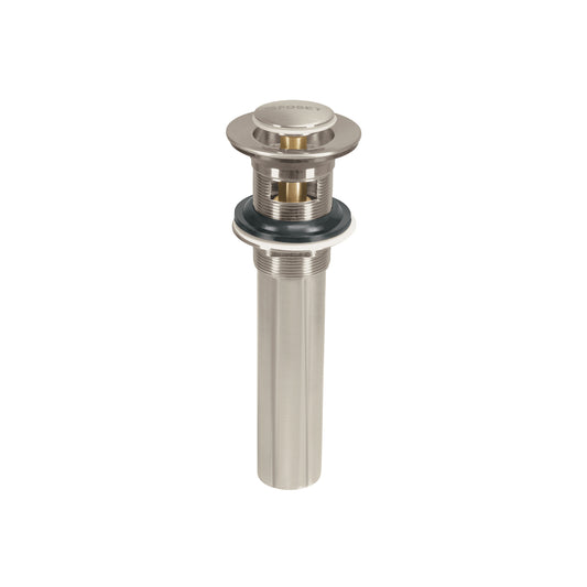 Contra p/lavabo con rebosadero, sistema push, satín, 1-1/4'