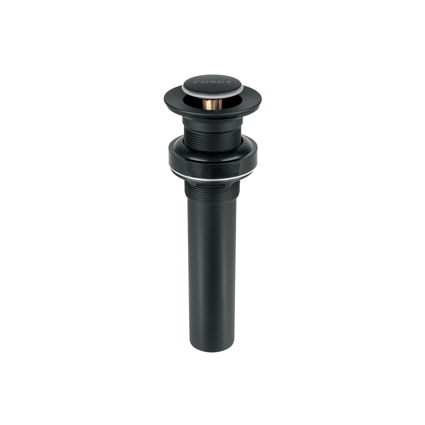 Contra p/lavabo, 1-1/4', sin rebosadero, push, latón, negro
