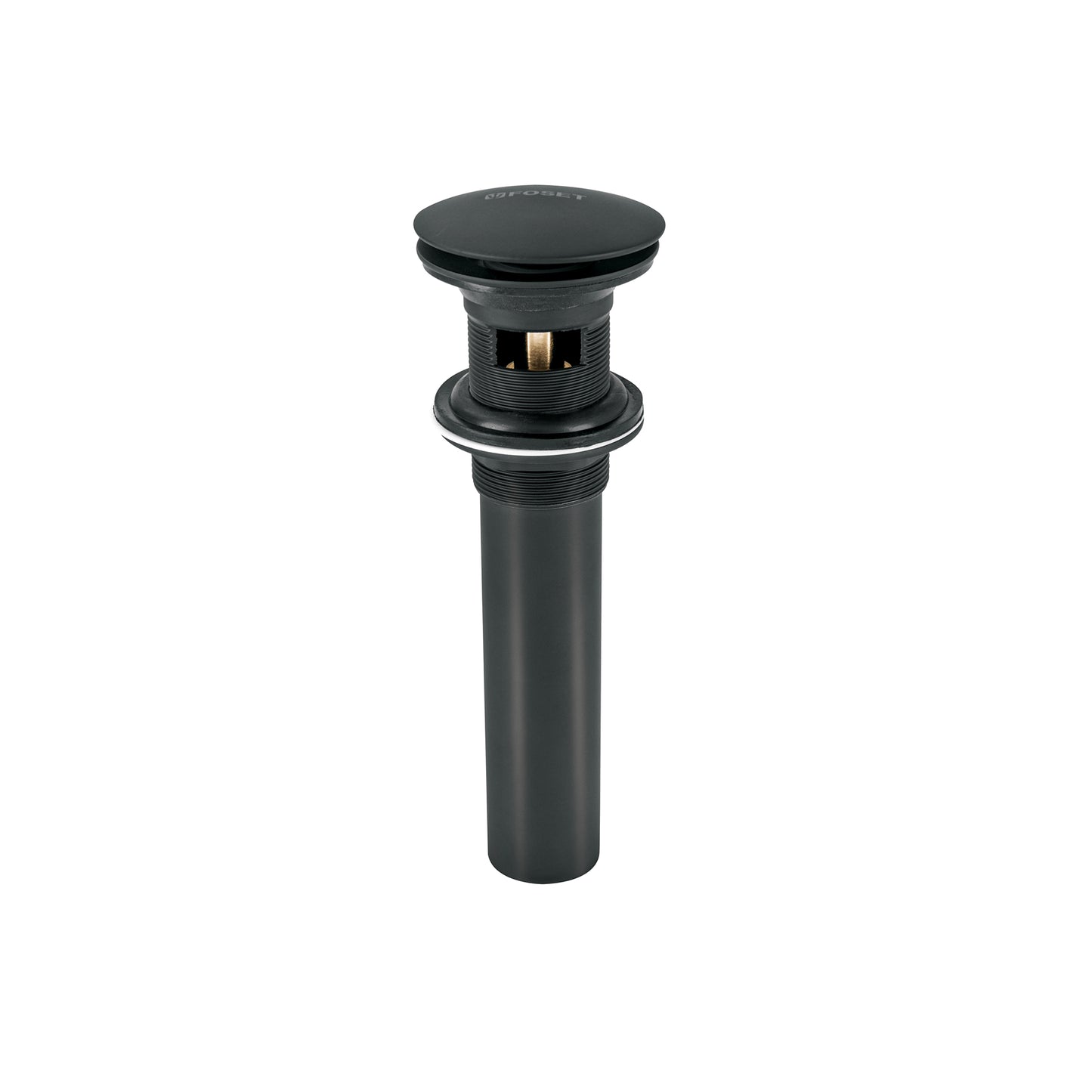 Contra p/lavabo, 1-1/4', con rebosadero, hongo, latón, negro