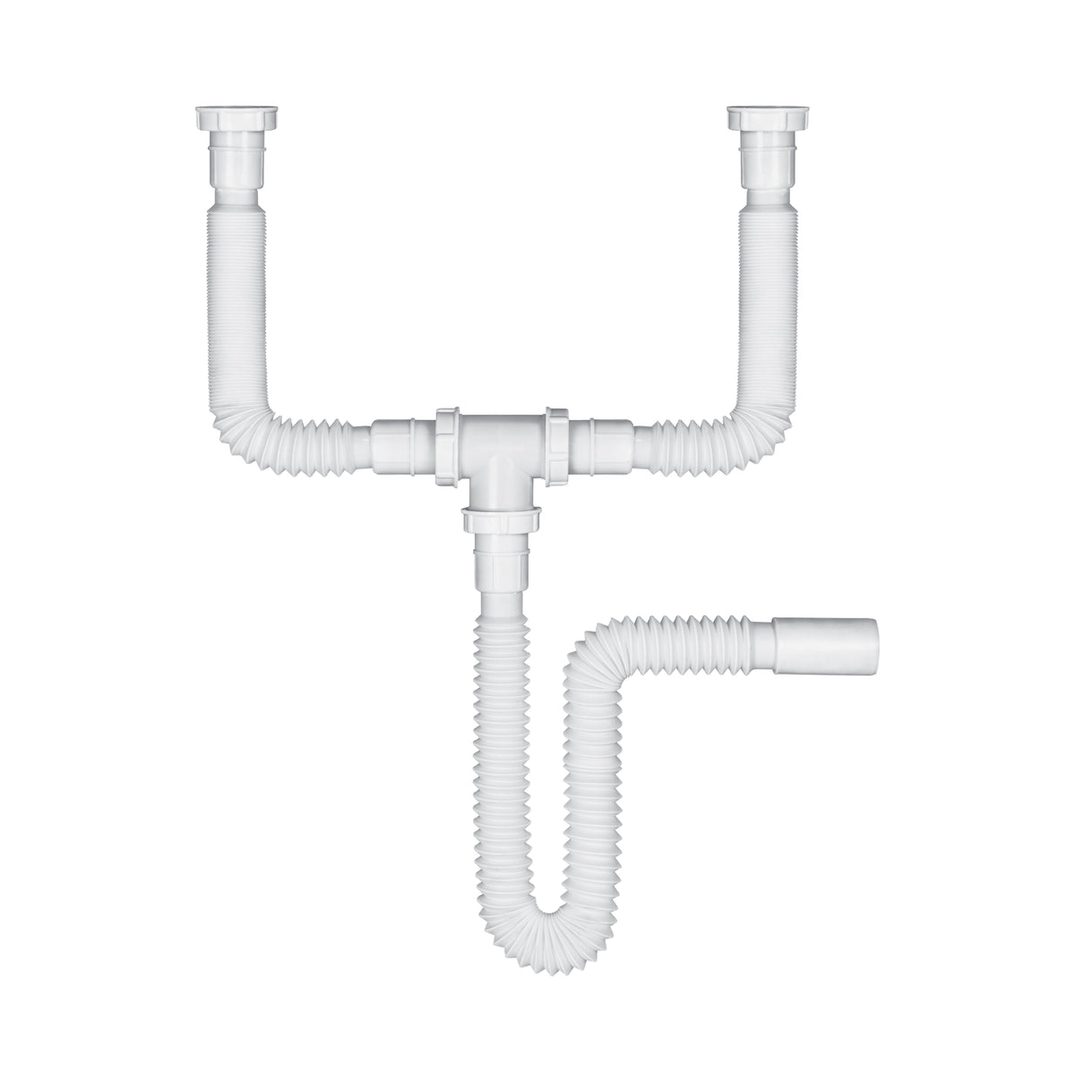 Céspol flexible doble para fregadero, polipropileno, 1-1/2'