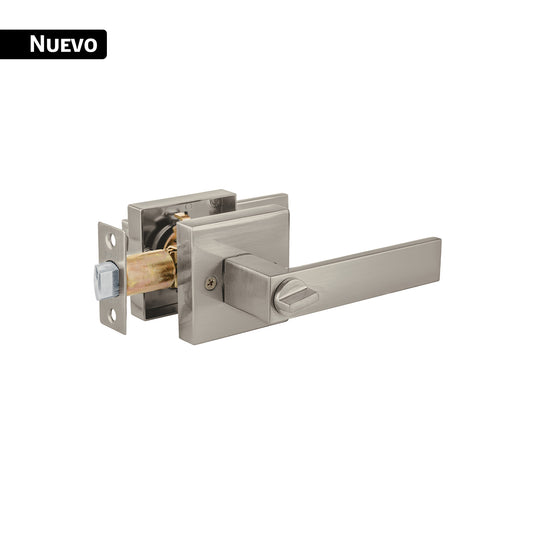Cerradura manija Módena p/baño, níquel satin, HERMEX