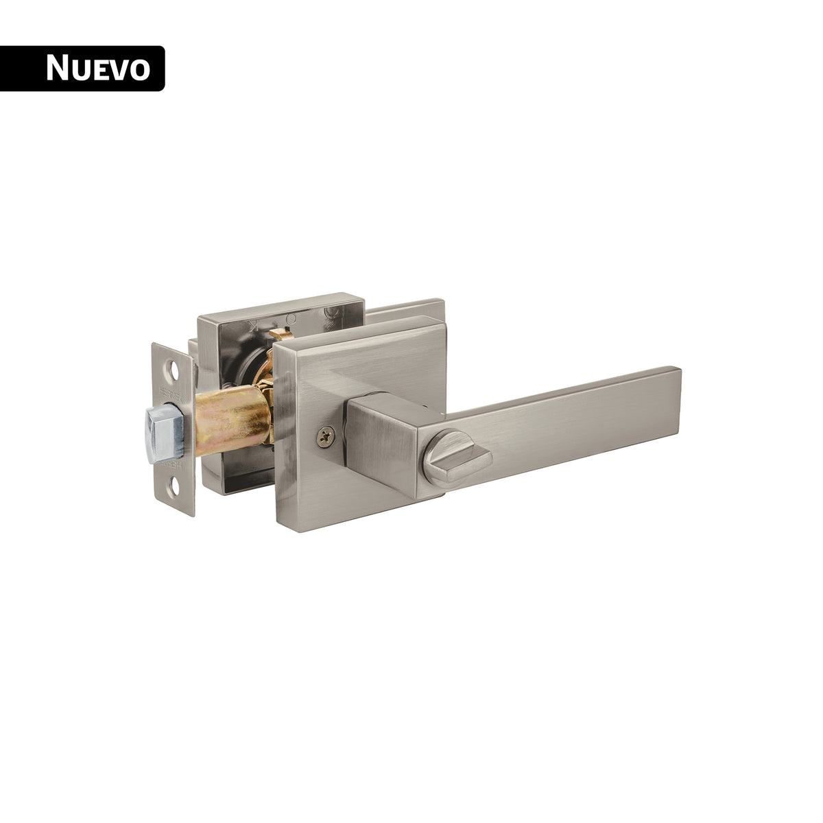 Cerradura manija Módena p/recámara, níquel satin, HERMEX