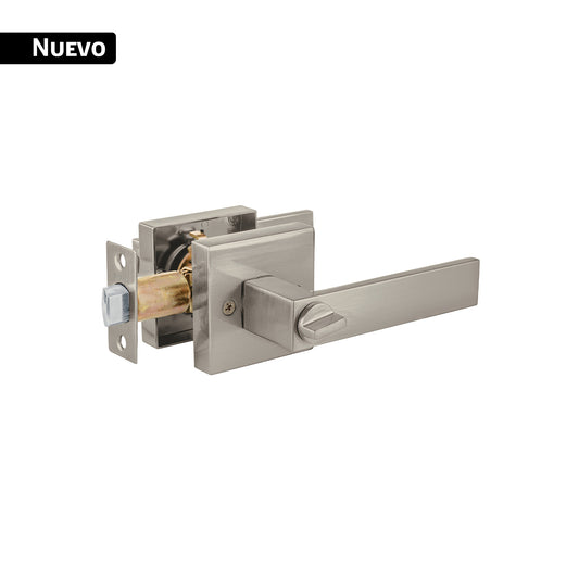 Cerradura manija Módena p/recámara, níquel satin, HERMEX