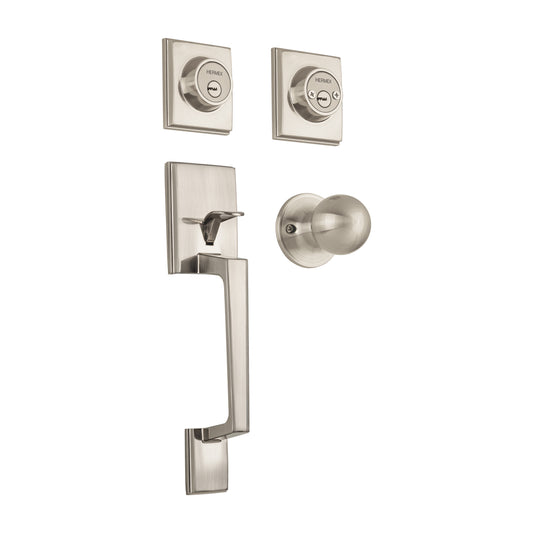 Jaladera y perilla Porto llave-llave, níquel satin , Hermex