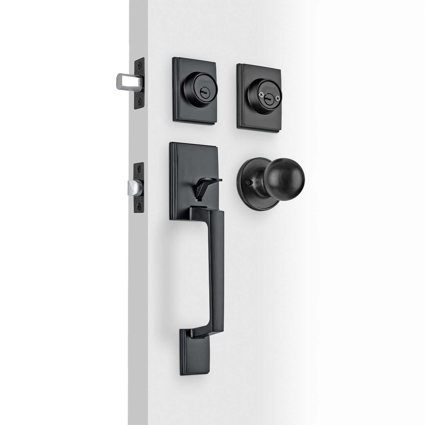 Jaladera y perilla Porto llave-llave, negro
