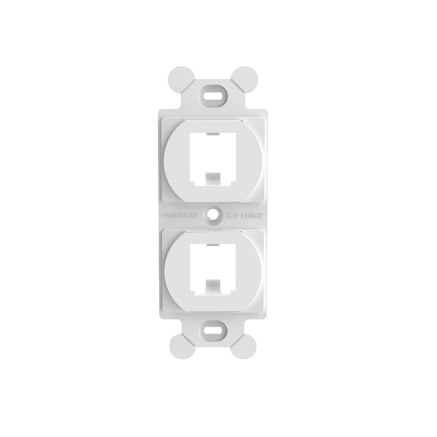 Marco de M�dulo D�plex, Para Placas Frontales Est�ndar NEMA 106, Acepta 2 M�dulos Mini-Com, Color Blanco