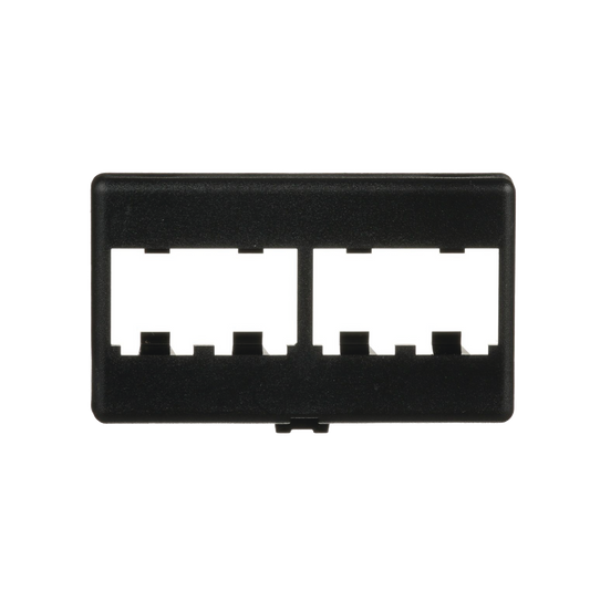 Placa de Mobiliario Modular Est�ndar, Salidas Para 4 Puertos Mini-Com, Color Negro