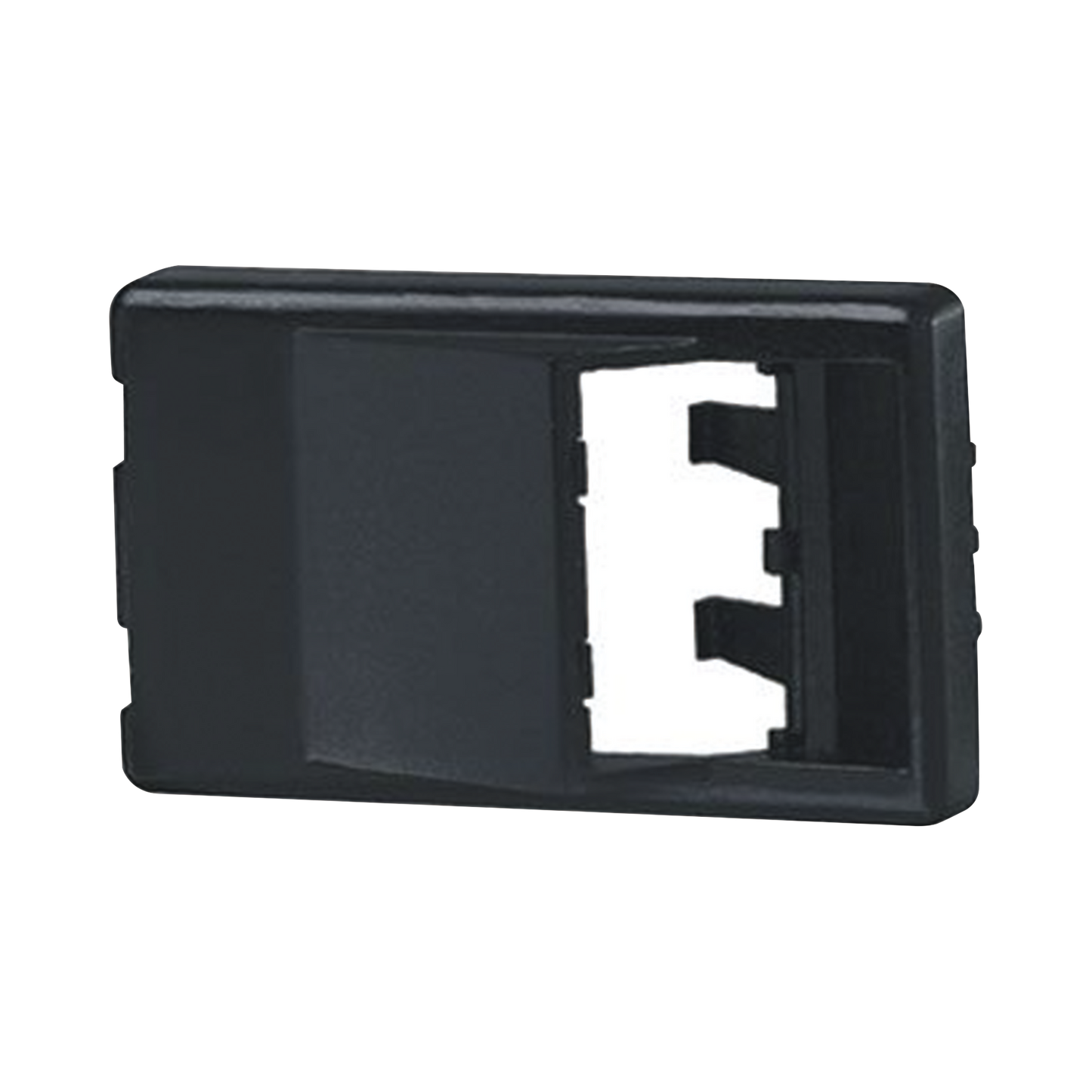 Placa de Mobiliario Modular Est�ndar, Salidas Para 2 Puertos Mini-Com Angulados, Color Negro