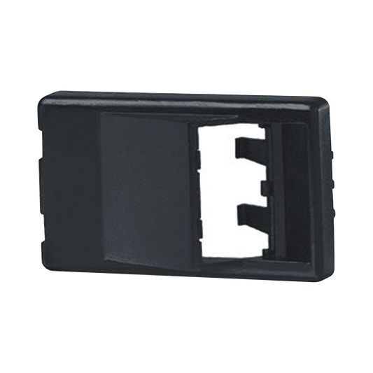 Placa de Mobiliario Modular Est�ndar, Salidas Para 2 Puertos Mini-Com Angulados, Color Negro