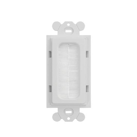 Placa de Pared Pasacables Tipo Cepillo, Est�ndar GFCI, Material ABS, Color Blanco