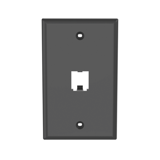 Placa de Pared Vertical Cl�sica, Salida Para 1 Puerto Mini-Com, Color Negro