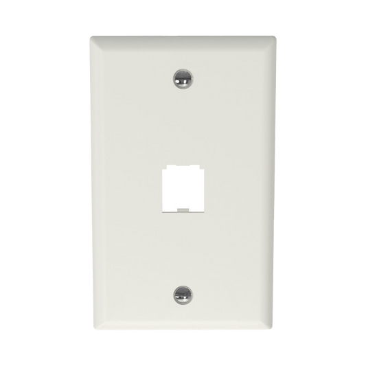 Placa de Pared Vertical Cl�sica, Salida Para 1 Puerto Mini-Com, Color Blanco Mate