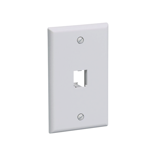Placa de Pared Vertical Cl�sica, Salida Para 1 Puerto Mini-Com, Color Blanco