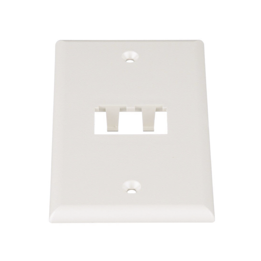 Placa de Pared Vertical Cl�sica, Salida Para 2 Puertos Mini-Com, Color Blanco Mate