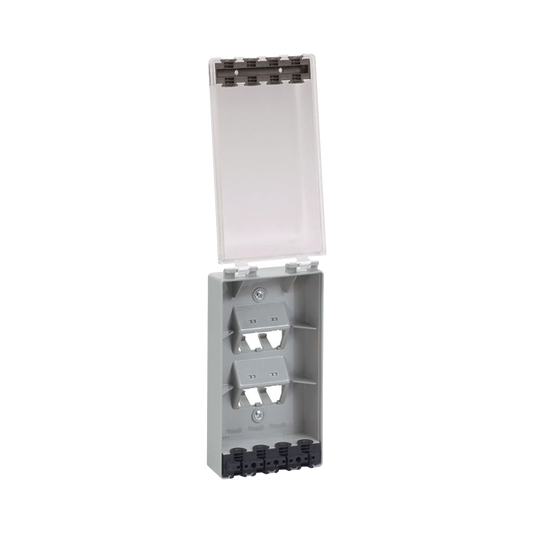 Placa de Pared Vertical, Resistente al Agua con Protecci�n IP56, Acepta 4 M�dulos Mini-Com, Color Claro