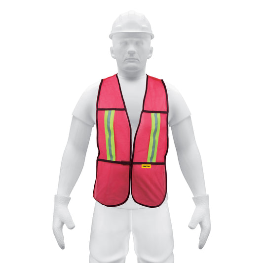 Chaleco de seguridad con cintas reflejantes, rojo, Pretul