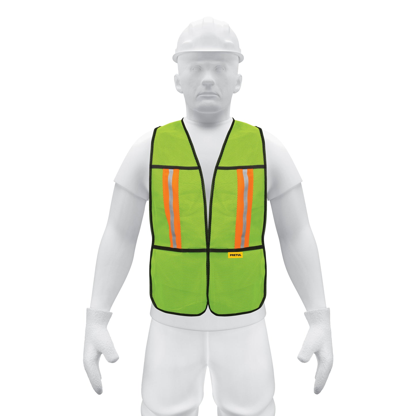 Chaleco de seguridad con cintas reflejantes, verde, Pretul