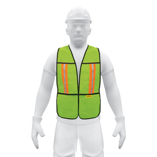 Chaleco de seguridad con cintas reflejantes, verde, Pretul