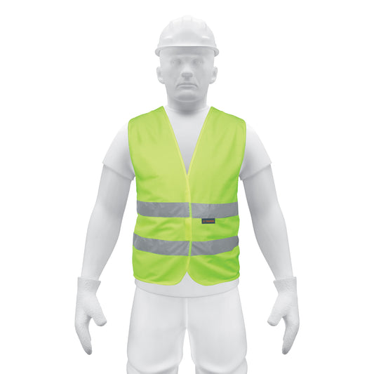Chaleco de seguridad verde con cintas de alta visibilidad