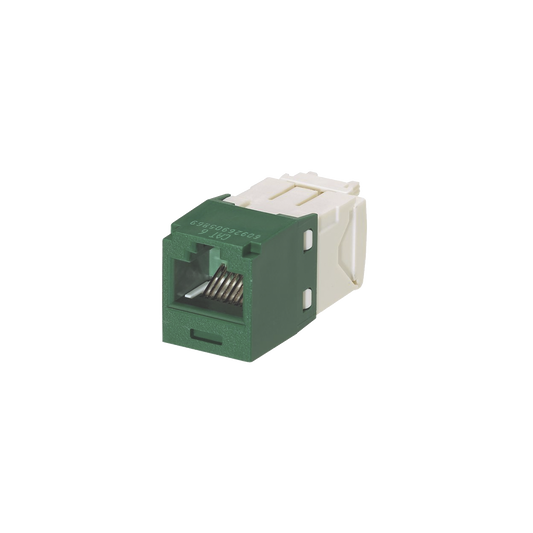 Conector Jack RJ45 Estilo TG, Mini-Com, Categor�a 6, de 8 Posiciones y 8 Cables, Color Verde