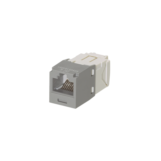 Conector Jack RJ45 Estilo TG, Mini-Com, Categor�a 6, de 8 Posiciones y 8 Cables, Color Gris