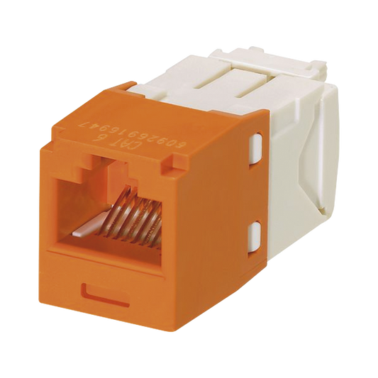Conector Jack RJ45 Estilo TG, Mini-Com, Categor�a 6, de 8 Posiciones y 8 Cables, Color Naranja