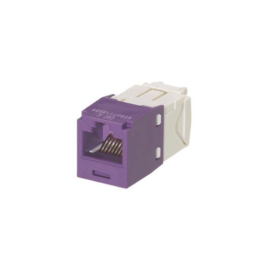 Conector Jack RJ45 Estilo TG, Mini-Com, Categor�a 6, de 8 Posiciones y 8 Cables, Color Violeta