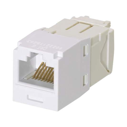 Conector Jack RJ45 Estilo TG, Mini-Com, Categor�a 6, de 8 Posiciones y 8 Cables, Color Blanco