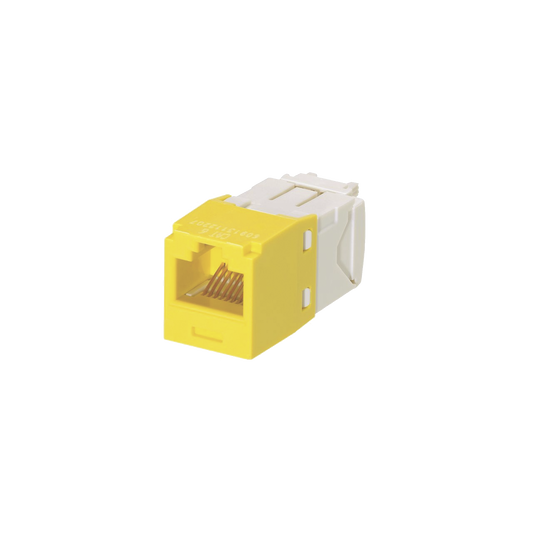 Conector Jack RJ45 Estilo TG, Mini-Com, Categor�a 6, de 8 Posiciones y 8 Cables, Color Amarillo