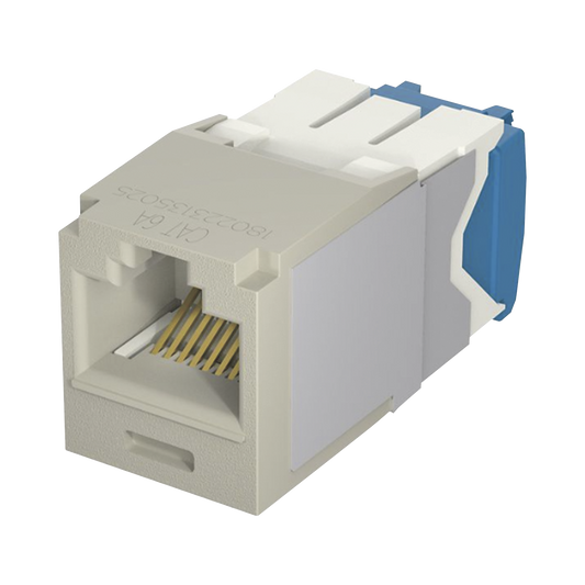 Conector Jack RJ45 Estilo TG, Mini-Com, Categor�a 6A, de 8 Posiciones y 8 Cables, Color Gris
