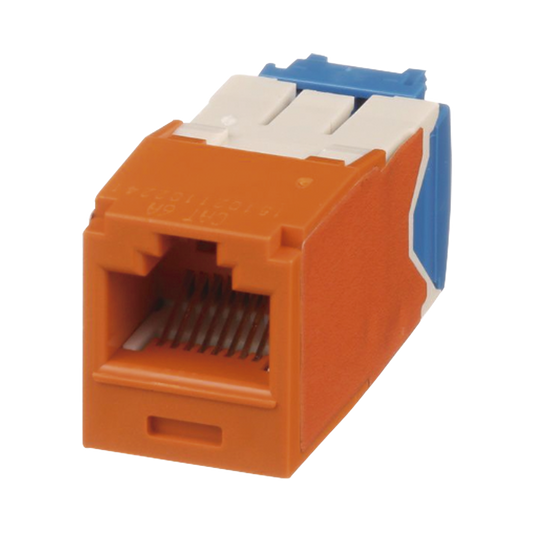Conector Jack RJ45 Estilo TG, Mini-Com, Categor�a 6A, de 8 Posiciones y 8 Cables, Color Naranja