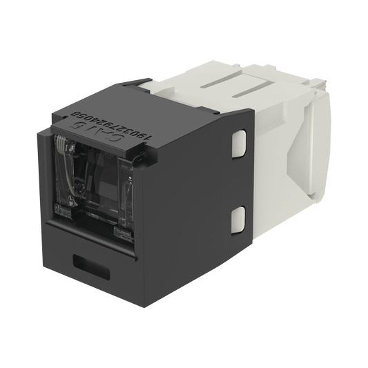 Conector Jack RJ45 Estilo TG con Ventana, Mini-Com, Categor�a 6, de 8 Posiciones y 8 Cables, Color Negro