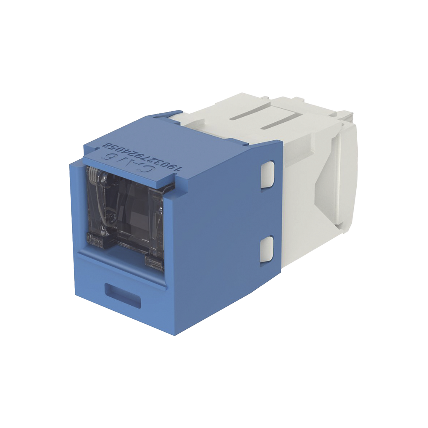 Conector Jack RJ45 Estilo TG con Ventana, Mini-Com, Categor�a 6, de 8 Posiciones y 8 Cables, Color Azul
