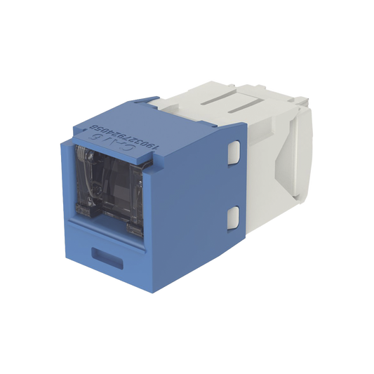 Conector Jack RJ45 Estilo TG con Ventana, Mini-Com, Categor�a 6, de 8 Posiciones y 8 Cables, Color Azul