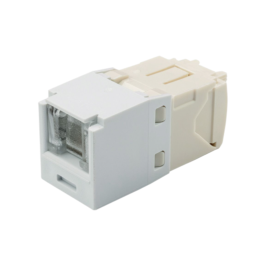 Conector Jack RJ45 Estilo TG con Ventana, Mini-Com, Categor�a 6, de 8 Posiciones y 8 Cables, Color Blanco