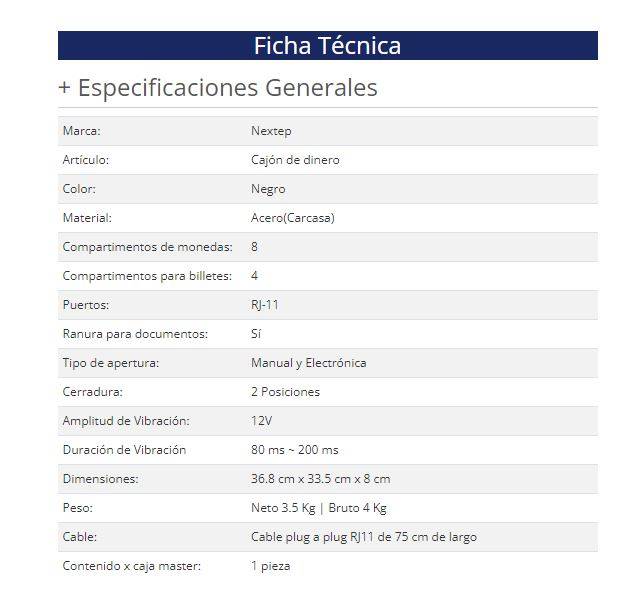 Cajón de Dinero Nextep Ne-514 - Vista 3