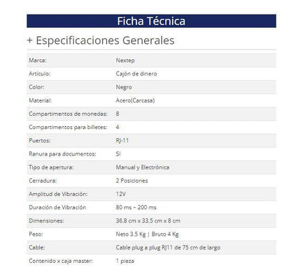 Cajón de Dinero Nextep Ne-514 - Vista 3