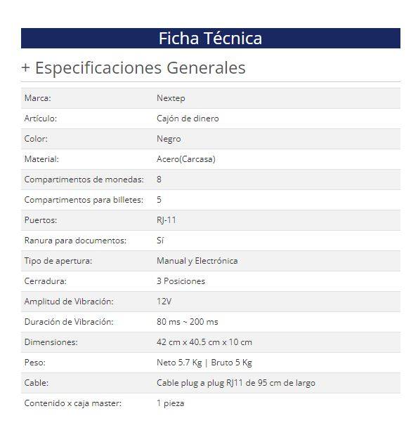 Cajón de Dinero Nextep NE-515 - Vista 3