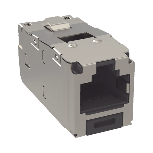 Conector Jack RJ45 Blindado, Estilo TG, Mini-Com, Categor�a 6, de 8 Posiciones y 8 Cables, Color Negro