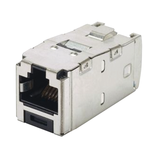 Conector Jack RJ45 Blindado, Estilo TG, Mini-Com, Categor�a 6A, de 8 Posiciones y 8 Cables, Color Negro