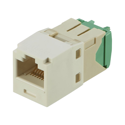 Conector Jack RJ45 Estilo TG, Mini-Com, Categor�a 6, de 8 Posiciones y 8 Cables de Calibre 28/30 AWG, Color Blanco